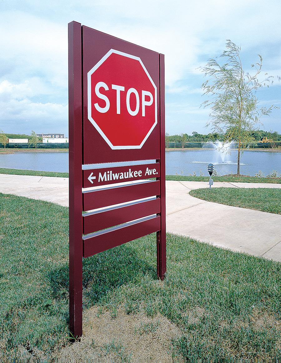 Stop sign using post and panel 